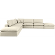 Meridian Furniture Comfy Cream Vegan Leather 7-Pc. Modular Sectional
