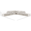Meridian Furniture Comfy Cream Vegan Leather 7-Pc. Modular Sectional