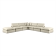 Meridian Furniture Comfy Cream Vegan Leather 7-Pc. Modular Sectional