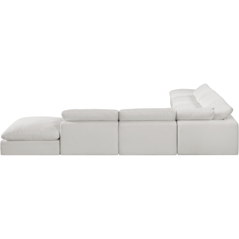 Meridian Furniture Comfy Cream Linen Textured Fabric 7-Pc. Modular Sectional