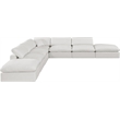 Meridian Furniture Comfy Cream Linen Textured Fabric 7-Pc. Modular Sectional