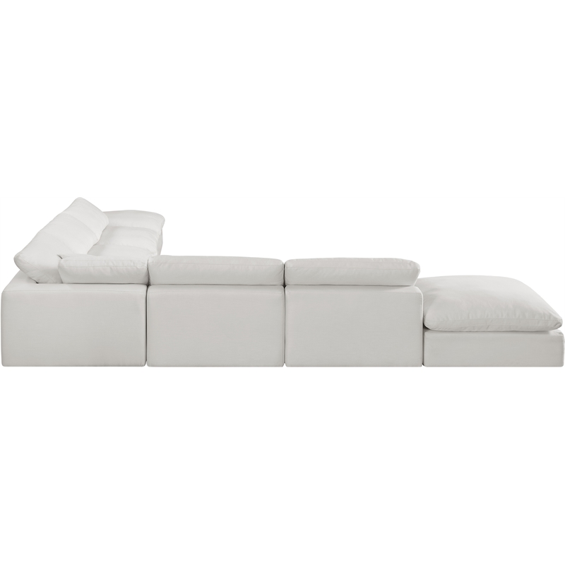 Meridian Furniture Comfy Cream Linen Textured Fabric 7-Pc. Modular Sectional