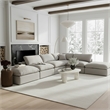 Meridian Furniture Comfy Grey Linen Textured Fabric 6-Pc. Modular Sectional