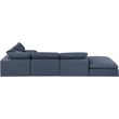 Meridian Furniture Comfy Navy Linen Textured Fabric 6-Pc. Modular Sectional