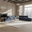 Meridian Furniture Comfy Navy Linen Textured Fabric 7-Pc. Modular Sectional