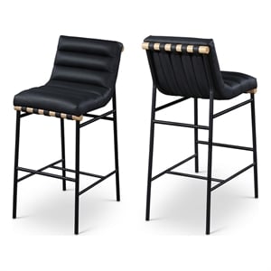 Meridian Furniture Burke Black Vegan Leather Bar Stool