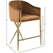 Meridian Furniture Xavier Saddle Velvet Counter Stool