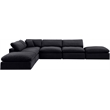 Meridian Furniture Comfy Black Velvet 6-Pc. Modular Sectional