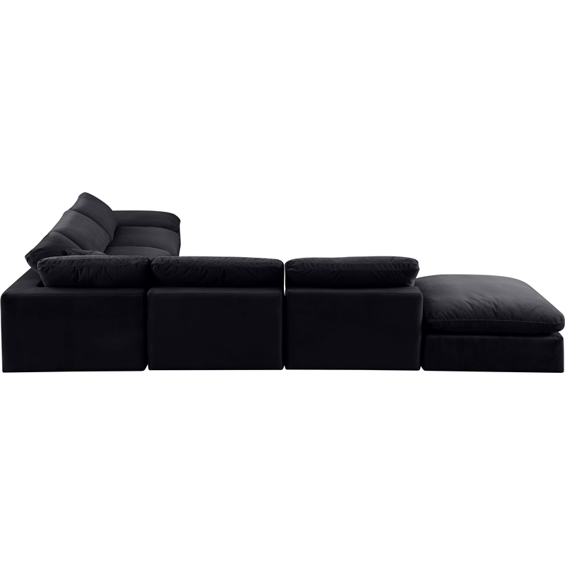 Meridian Furniture Comfy Black Velvet 7-Pc. Modular Sectional