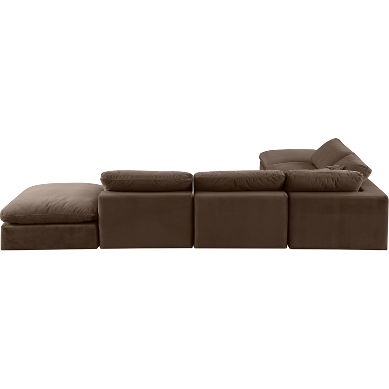 Meridian Furniture Comfy Brown Velvet 6-Pc. Modular Sectional