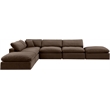 Meridian Furniture Comfy Brown Velvet 6-Pc. Modular Sectional
