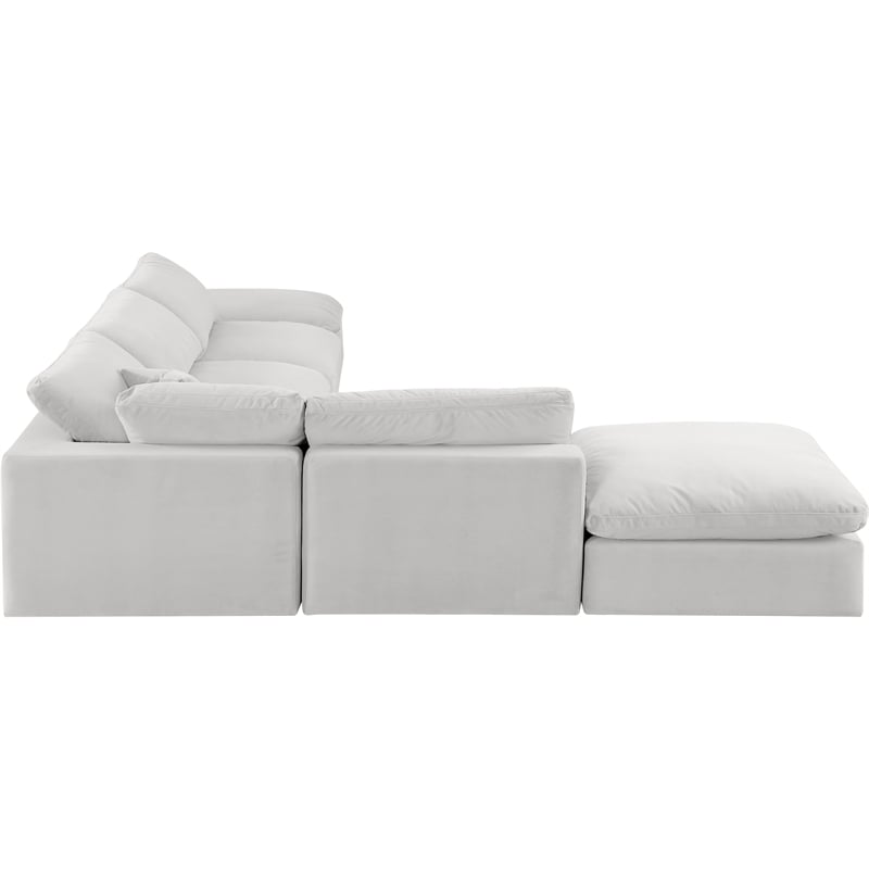 Meridian Furniture Comfy Cream Velvet 6-Pc. Modular Sectional