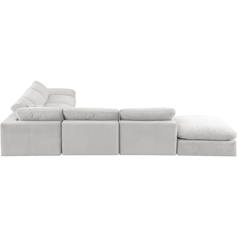 Meridian Furniture Comfy Cream Velvet 7-Pc. Modular Sectional