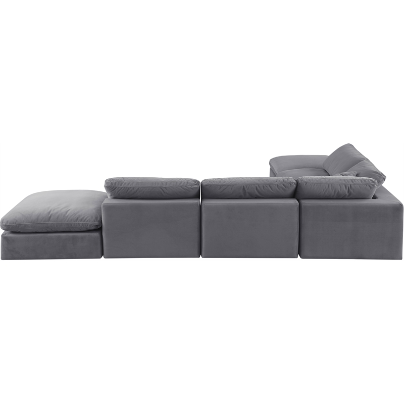Meridian Furniture Comfy Grey Velvet 6-Pc. Modular Sectional