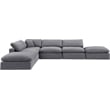 Meridian Furniture Comfy Grey Velvet 6-Pc. Modular Sectional