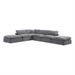 Meridian Furniture Comfy Grey Velvet 6-Pc. Modular Sectional