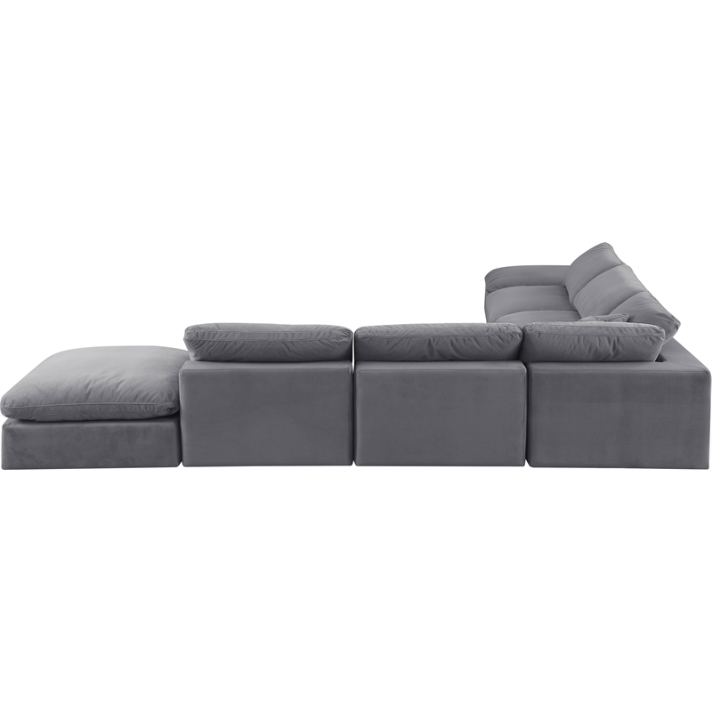 Meridian Furniture Comfy Grey Velvet 7-Pc. Modular Sectional