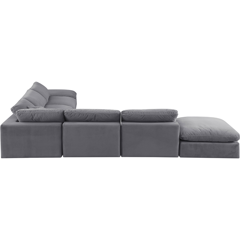 Meridian Furniture Comfy Grey Velvet 7-Pc. Modular Sectional