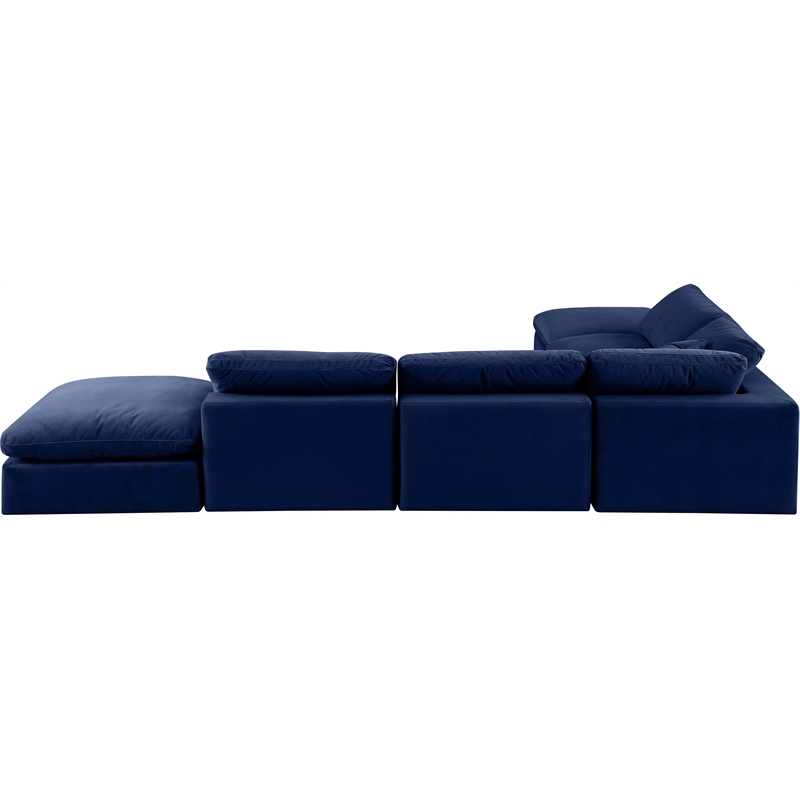 Meridian Furniture Comfy Navy Velvet 6-Pc. Modular Sectional