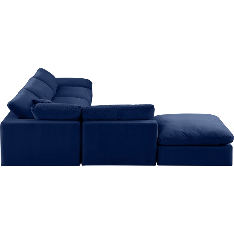 Meridian Furniture Comfy Navy Velvet 6-Pc. Modular Sectional