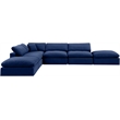 Meridian Furniture Comfy Navy Velvet 6-Pc. Modular Sectional