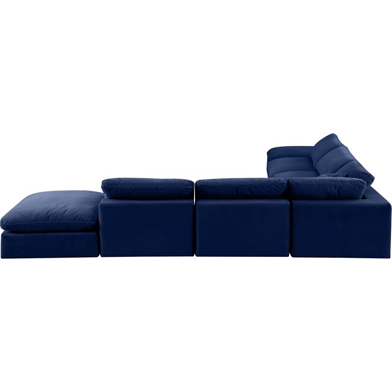 Meridian Furniture Comfy Navy Velvet 7-Pc. Modular Sectional