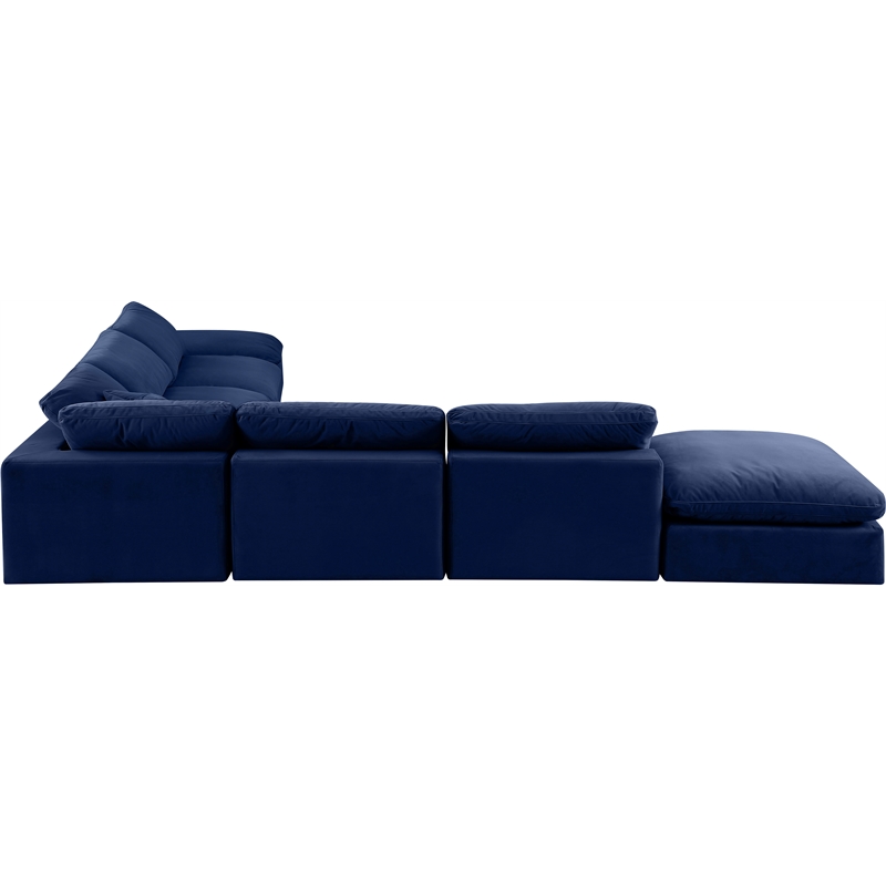 Meridian Furniture Comfy Navy Velvet 7-Pc. Modular Sectional