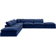 Meridian Furniture Comfy Navy Velvet 7-Pc. Modular Sectional