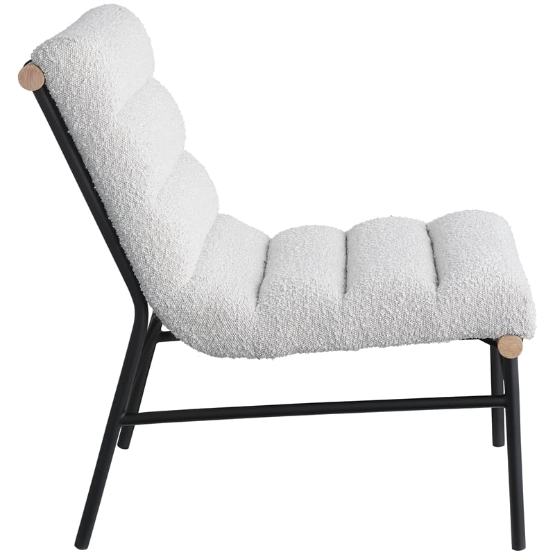 Meridian Furniture Burke Cream Boucle Fabric Accent Chair