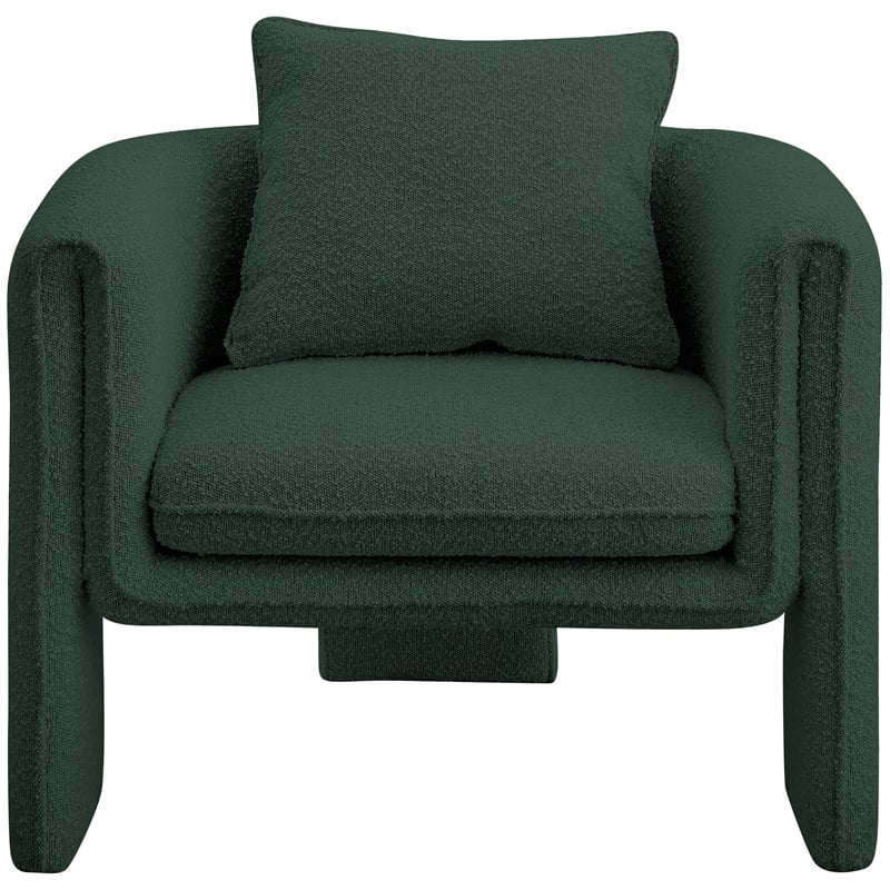 Meridian Furniture Stylus Green Boucle Fabric Accent Chair