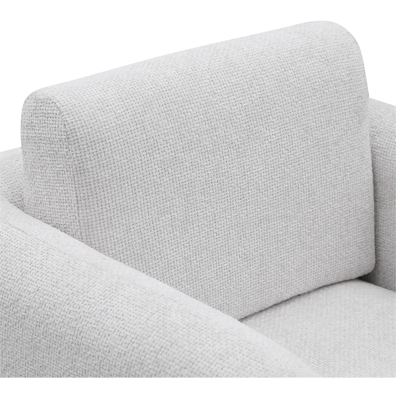 Meridian Furniture Alessandra Cream Chenille Fabric Swivel Accent Chair