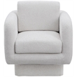 Meridian Furniture Alessandra Cream Chenille Fabric Swivel Accent Chair