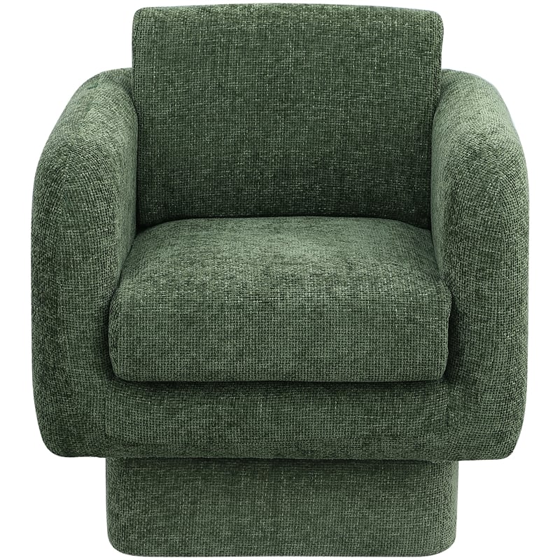 Meridian Furniture Alessandra Green Chenille Fabric Swivel Accent Chair