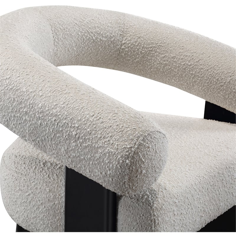 Meridian Furniture Winston Cream Boucle Fabric Accent Chair