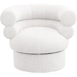 Meridian Furniture Valentina Cream Linen Textured Fabric Accent Swivel Chair