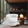 Meridian Furniture Valentina Cream Linen Textured Fabric Accent Swivel Chair