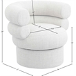 Meridian Furniture Valentina Cream Linen Textured Fabric Accent Swivel Chair