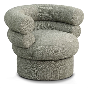 Meridian Furniture Valentina Green Linen Textured Fabric Accent Swivel Chair