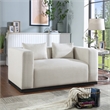 Meridian Furniture Alfie Beige Linen Textured Fabic Loveseat