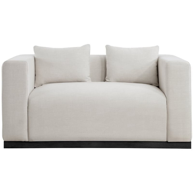 Meridian Furniture Alfie Beige Linen Textured Fabic Loveseat