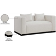 Meridian Furniture Alfie Beige Linen Textured Fabic Loveseat