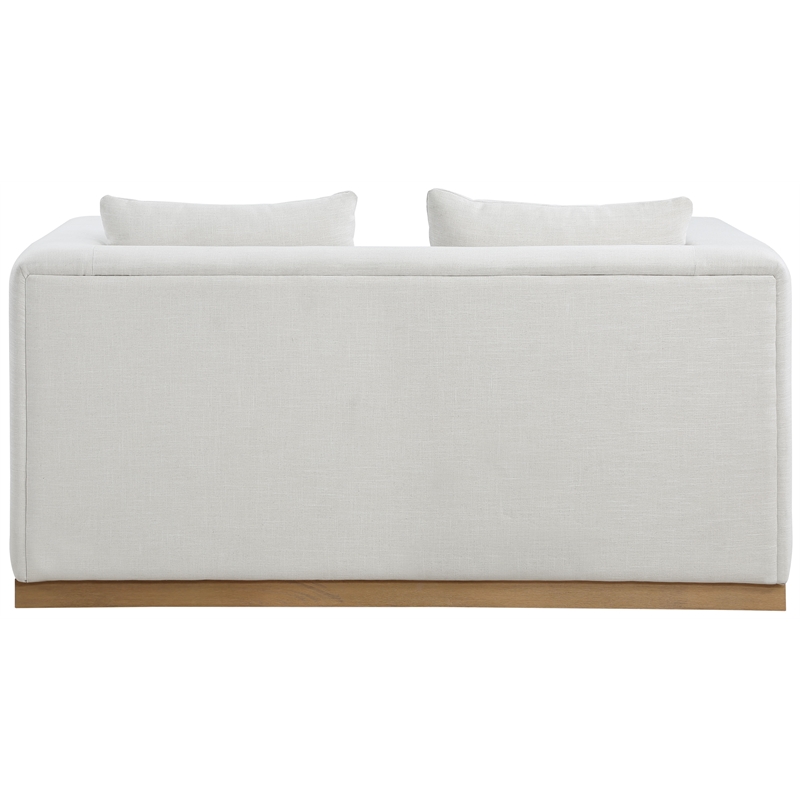 Meridian Furniture Alfie Cream Linen Textured Fabic Loveseat