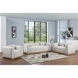 Meridian Furniture Alfie Cream Linen Textured Fabic Loveseat