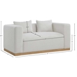 Meridian Furniture Alfie Cream Linen Textured Fabic Loveseat