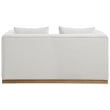 Meridian Furniture Alfie Cream Linen Textured Fabic Loveseat