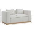 Meridian Furniture Alfie Cream Linen Textured Fabic Loveseat