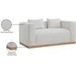 Meridian Furniture Alfie Cream Linen Textured Fabic Loveseat