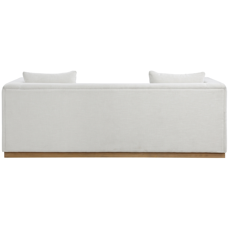 Meridian Furniture Alfie Cream Linen Textured Fabic Sofa