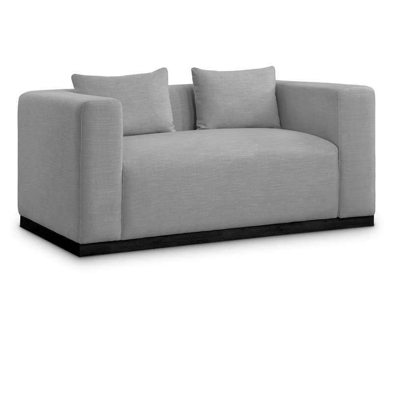 Meridian Furniture Alfie Grey Linen Textured Fabic Loveseat