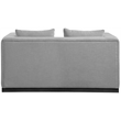 Meridian Furniture Alfie Grey Linen Textured Fabic Loveseat